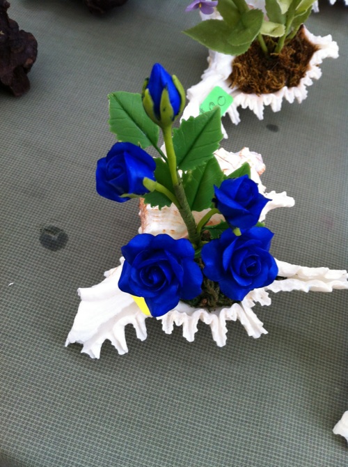 Miniature Clay Flowers - Blue