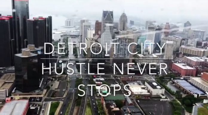 Detroit, Michigan from Helicopter