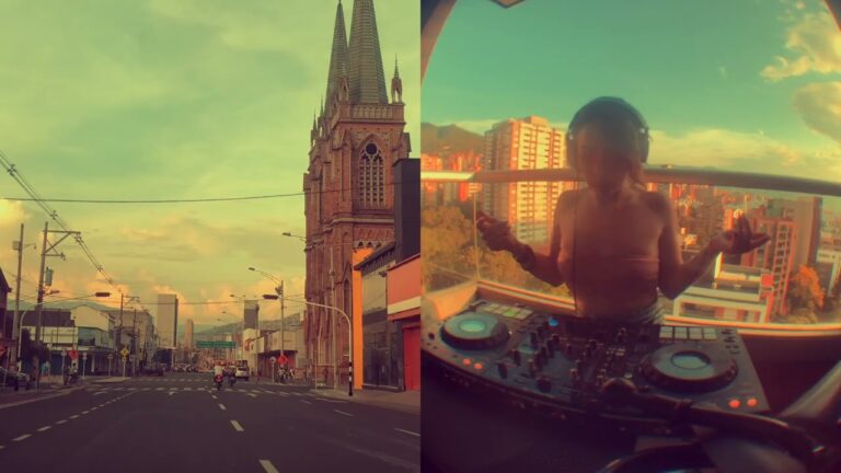 DJ Missydi Mixing Music in Medellin Apartment Rooftop
