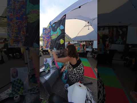 Live Painting at Art Festival 🎨 Disabled Artist Creates Abstract Magic at Local Booth