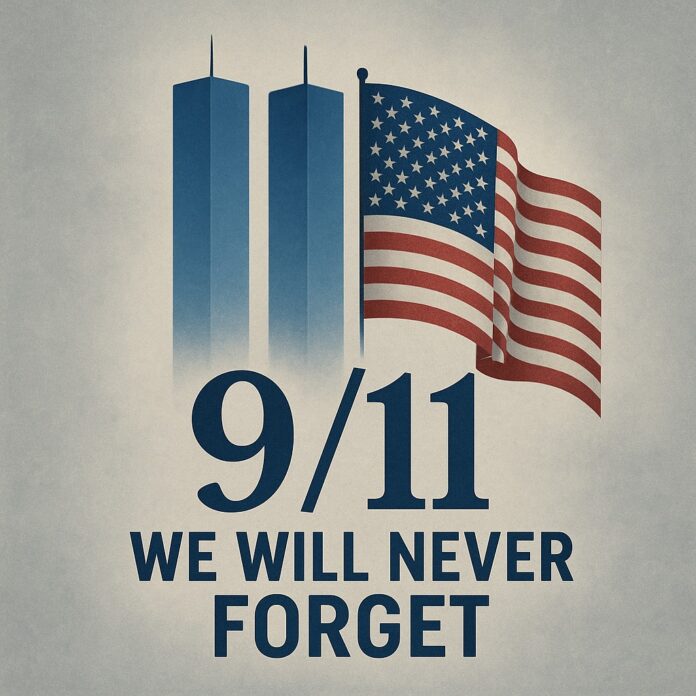 Today, we pause to honor the lives lost and the heroes who stood tall on 9/11. Your bravery and sacrifice will never be forgotten. 🇺🇸 God Bless America. #NeverForget #September11 #GodBlessAmerica