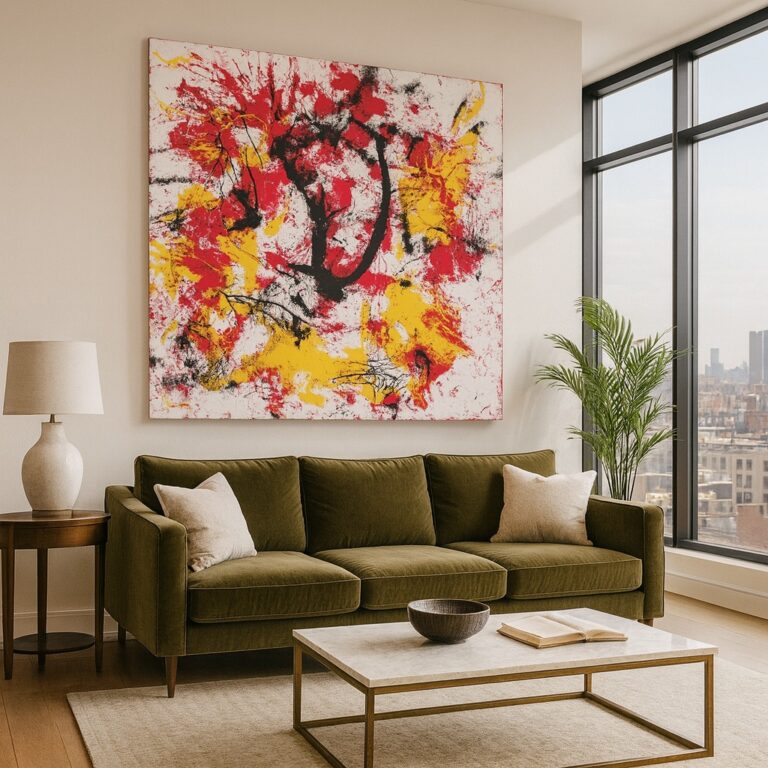 Every brushstroke is a reminder: keep going. 💫 Encouragement In The UnSpoken Abstract Painting radiates positivity + strength, handmade with bold energy for your walls. 🔗 www.shop.melissadivietri.com/products/encouragement-abstract-painting-handmade-art #newart @missydi