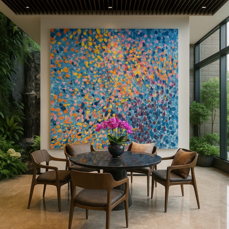 Not just seen, but felt—Language of Love renders the heart's voice into color and gesture. Monet and soul collide. 🌈⠀ 🔗 www.shop.melissadivietri.com/products/language-of-love-abstract-painting-handmade-art #ContemporaryArt @missydi