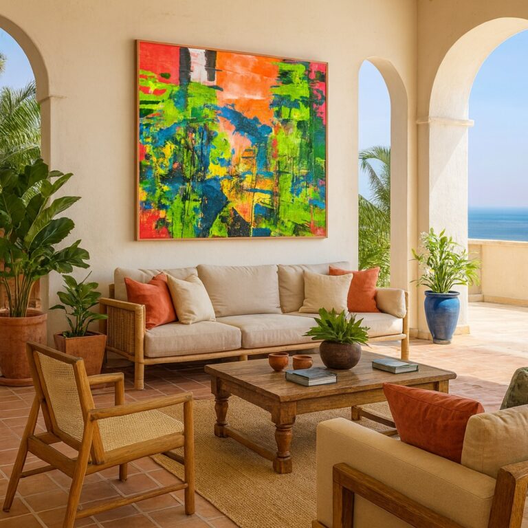 From my studio to your space 🖌️ The Tropical Abstract Painting is handmade with energy + emotion, a true one-of-a-kind creation for collectors. 🔗 https://shop.melissadivietri.com/products/tropical-abstract-painting-handmade-art