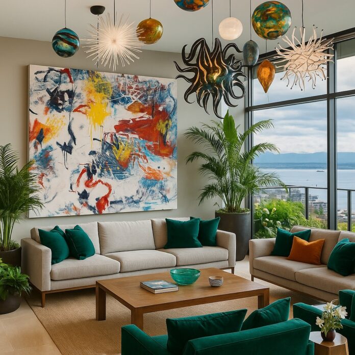 Handmade to shine ✨ Calm Holds Power Abstract Painting radiates positivity + joy with every brushstroke—made to light up your collection.⠀ 🔗 #ContemporaryArt https://shop.melissadivietri.com/products/calm-holds-power-abstract-painting-handmade-art @missydi