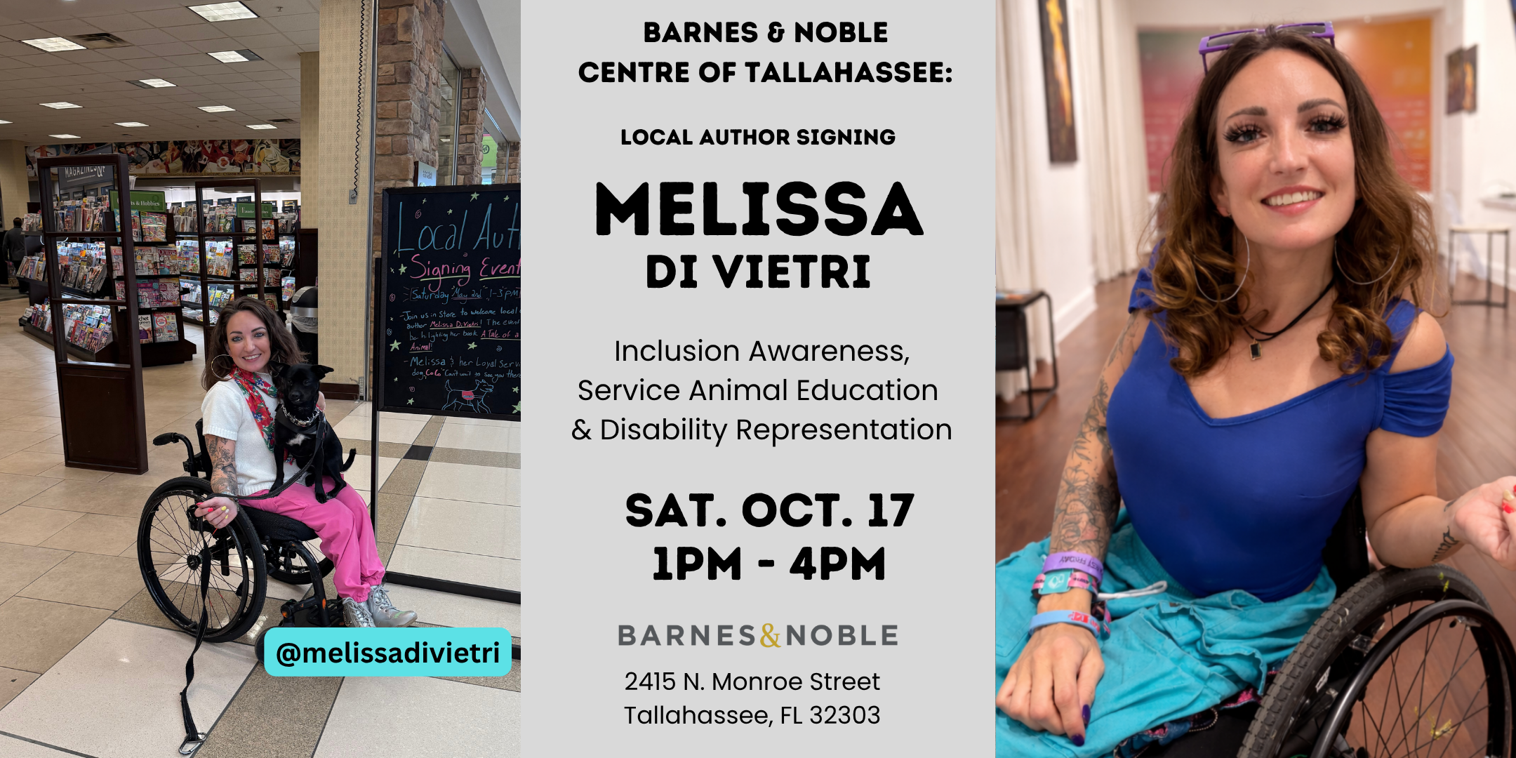 📅 Date: Saturday, October 17 ⏰ Time: 1 PM – 4 PM 📍 Location: Barnes & Noble, Centre of Tallahassee 🏬 Address: 2415 N. Monroe Street, Tallahassee, FL 32303