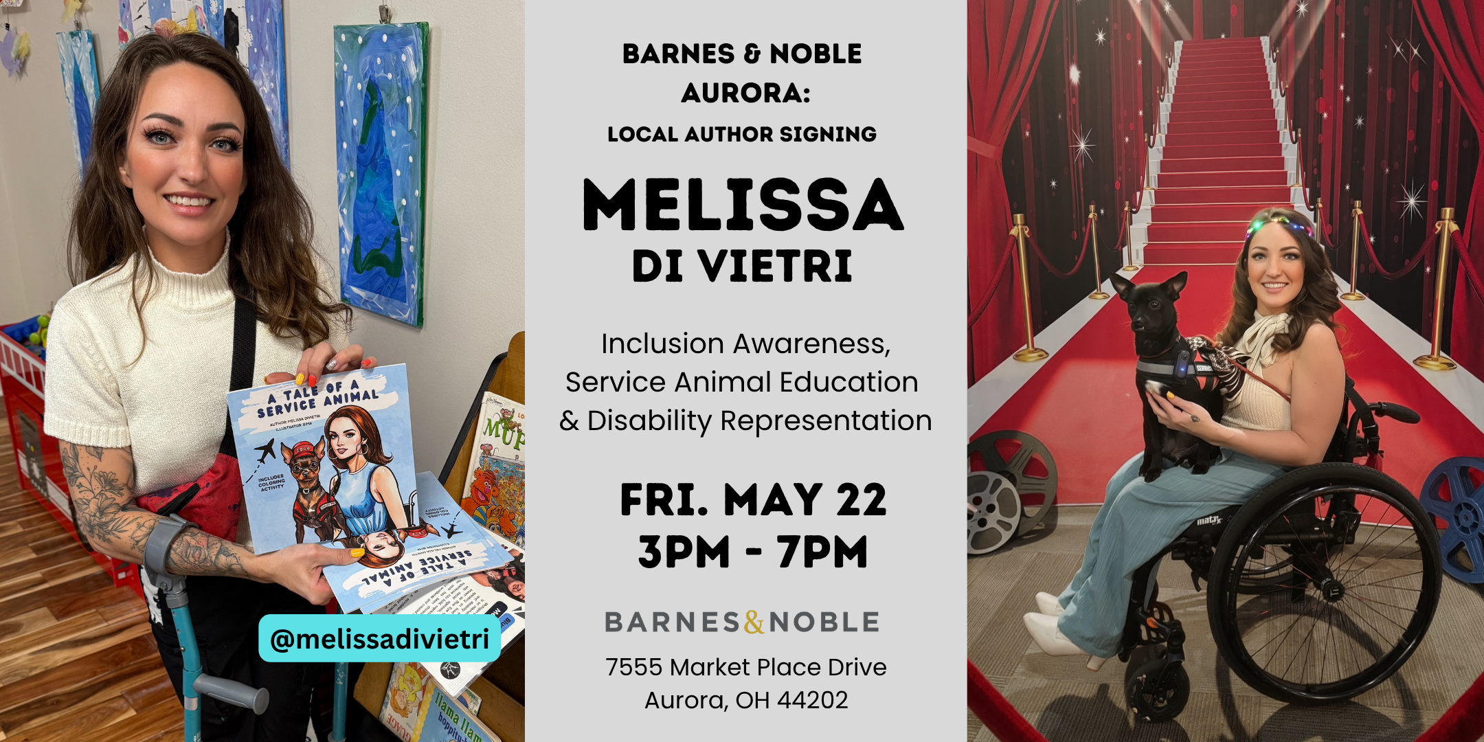 Date: Friday, May 22 📅 Time: 3:00 PM – 7:00 PM ⏰ Location: Barnes & Noble Aurora 🏬 Address: 7555 Market Place Drive, Aurora, OH 44202 📍